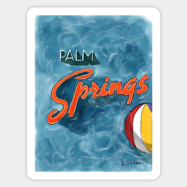 Palm Springs Pool Fun Sticker by kschowe